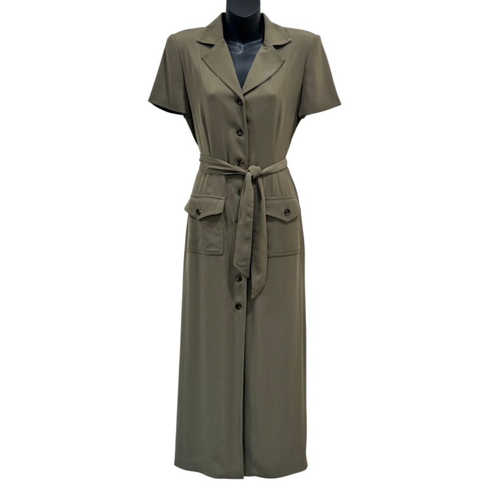 Vintage David Warren Safari Button Down Midi Dress